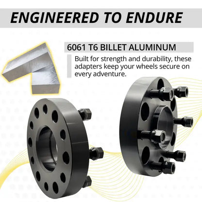 Chevy/GM 6x5.5 to 6x5.5 1.25’’-2’’ Thick Hubcentric Wheel Adapter | 14x1.5 | 78.1 CB