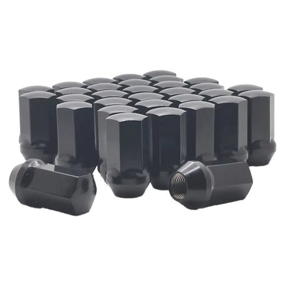 Chevy Silverado GMC Sierra Cadillac Escalade 14x1.5 Large Seat 7/8’’ Hex OE Replacement Lug Nuts - Black / 8 Lug Kit