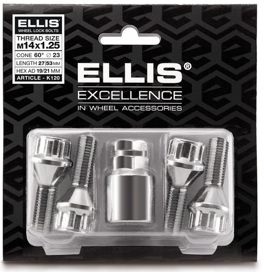 Conical Seat White Zinc Bolt lock Set 12x1.25