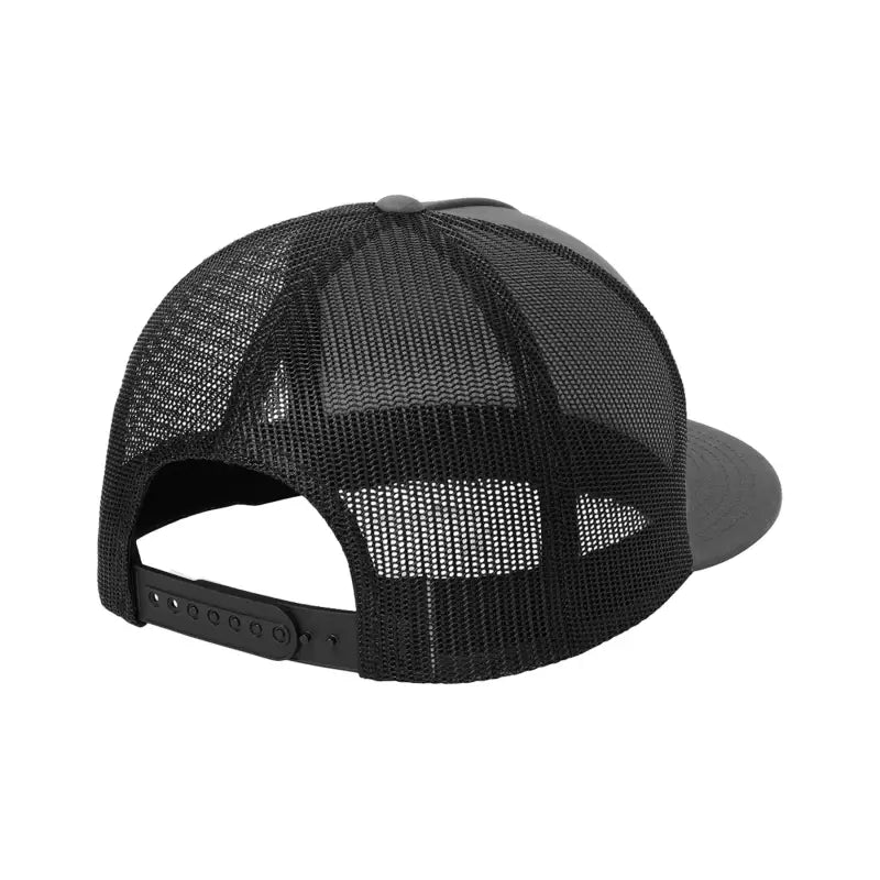 Flat Bill Mesh Snapback Hat - Graphite/Black