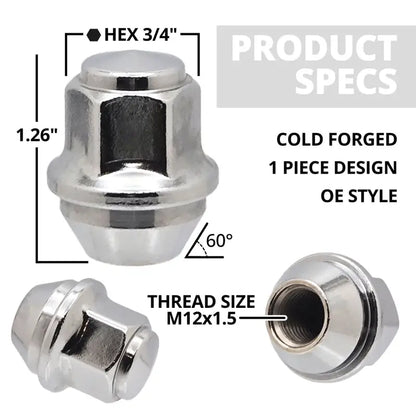 Ford Bronco Ranger Fusion Focus Escape 12x1.5 19mm hex OE Replacement Lug Nuts
