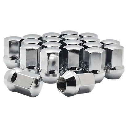 Ram 1500 Charger Challenger Jeep JL GM 1500 14x1.5 Large Seat 7/8’’ Hex OE Replacement Lug Nuts - Chrome / 24 Lug Kit
