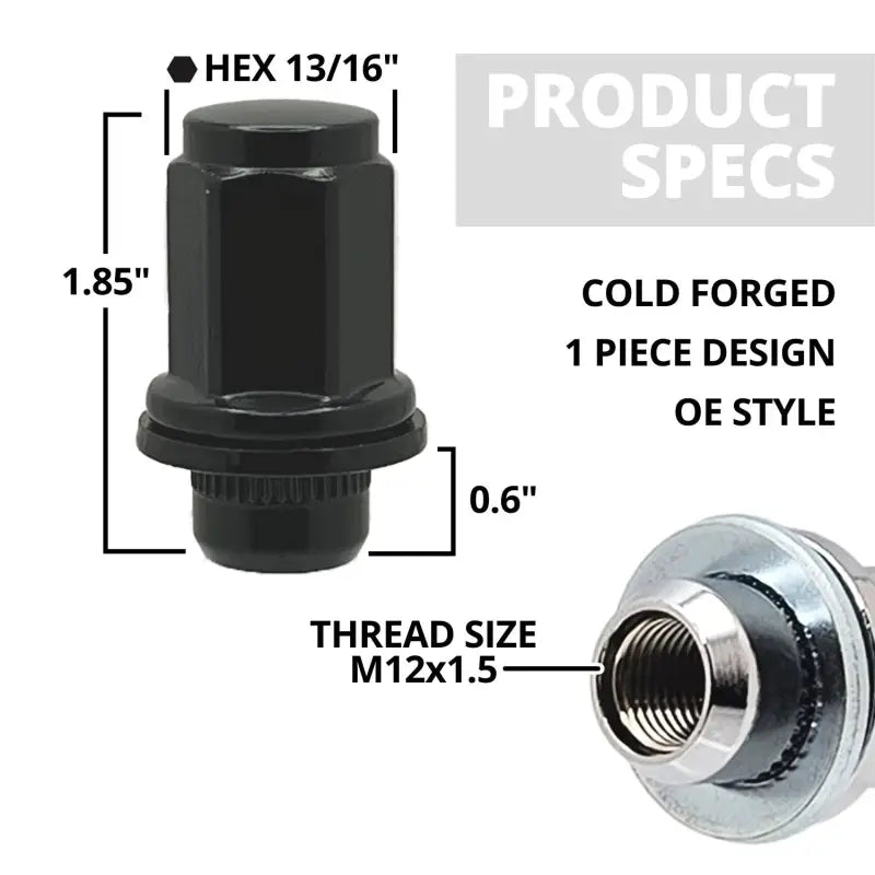 Toyota Tacoma 4Runner FJ Cruiser 12x1.5 Mag Seat OE Replacement Lug Nuts