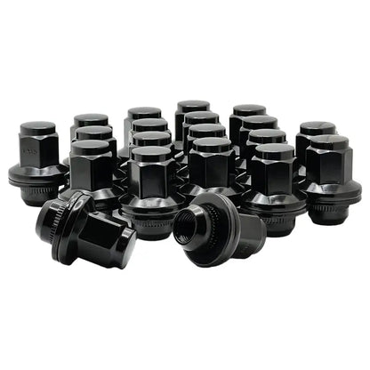 Toyota Tundra Land Cruiser Lexus LX570 14x1.5 Duplex Mag Shank OE Replacement Lug Nuts - Black / 5 Lug